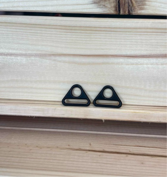 D-Ring mit Steg Schwarz 25mm/31mm