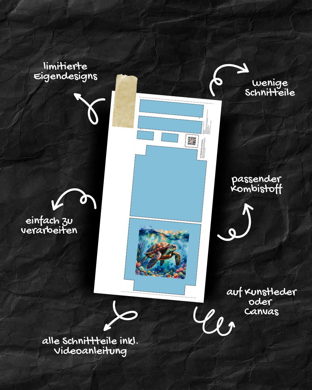 La'Simple Taschenschnittmuste die Schildkröte