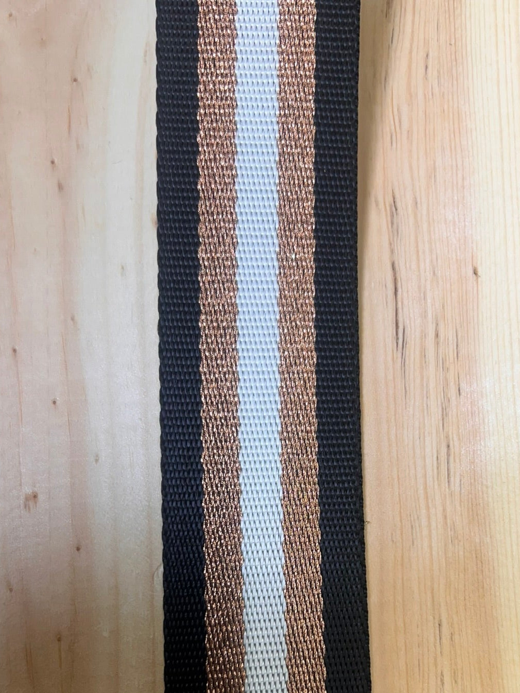 Gurtband Schwarz/Kupfer/Weiß 38mm breit