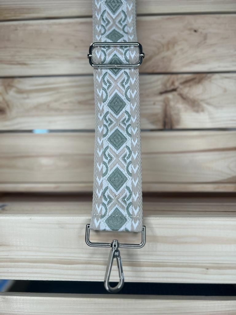 Taschengurt Grün/Beige