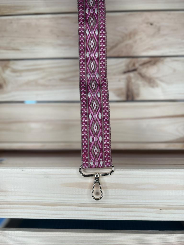 Taschengurt Rosa/Beige/Weiß