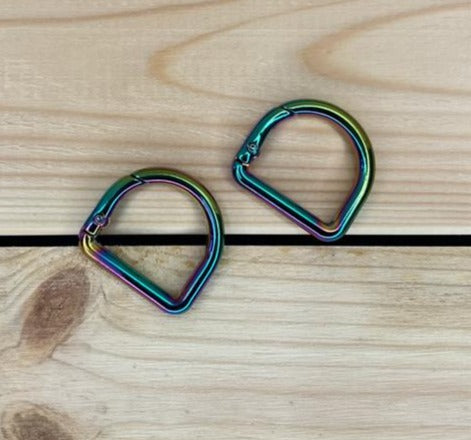 D-Ring mit Öffnung Regenbogen 25mm