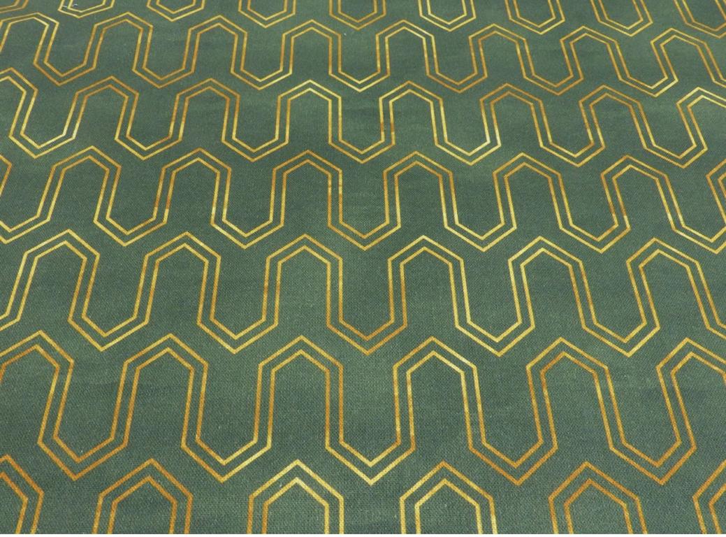 Dekostoff Smaragd Gold