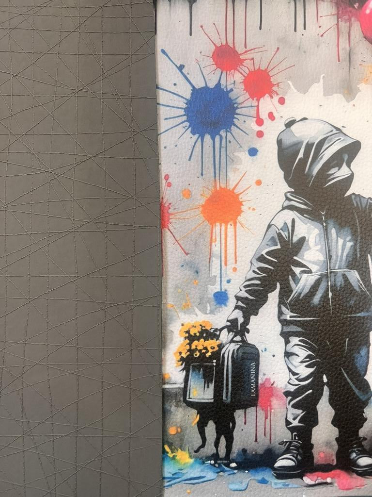Kunstleder Struktur Grau