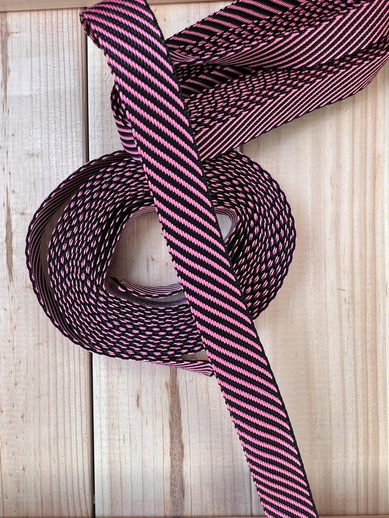Gurtband Rosa Schwarz 20mm breit