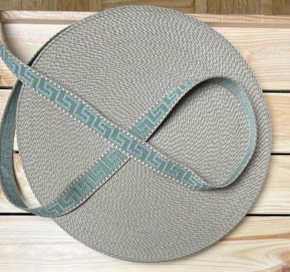 Gurtband Salbeigrün/Beige 25mm breit