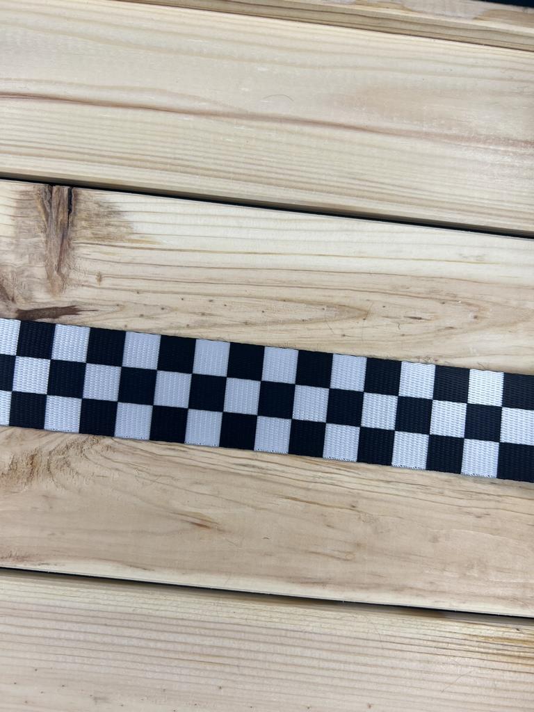 Gurtband Schwarz/Weiß 38mm breit