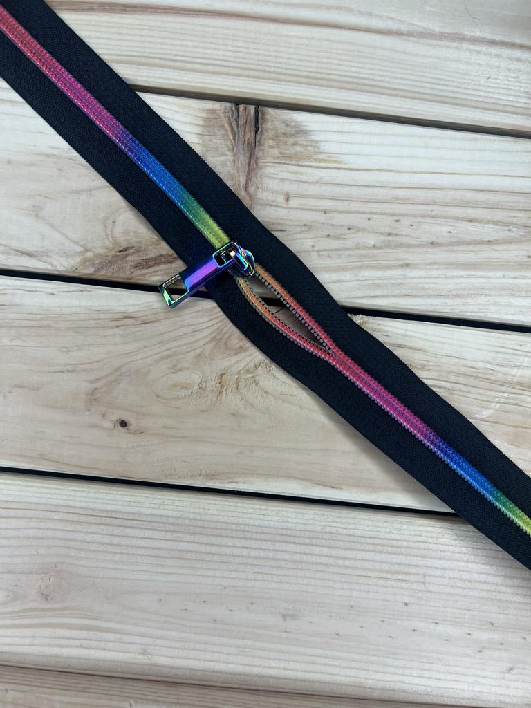 Endlosreißverschluss Set Regenbogen Spiral
