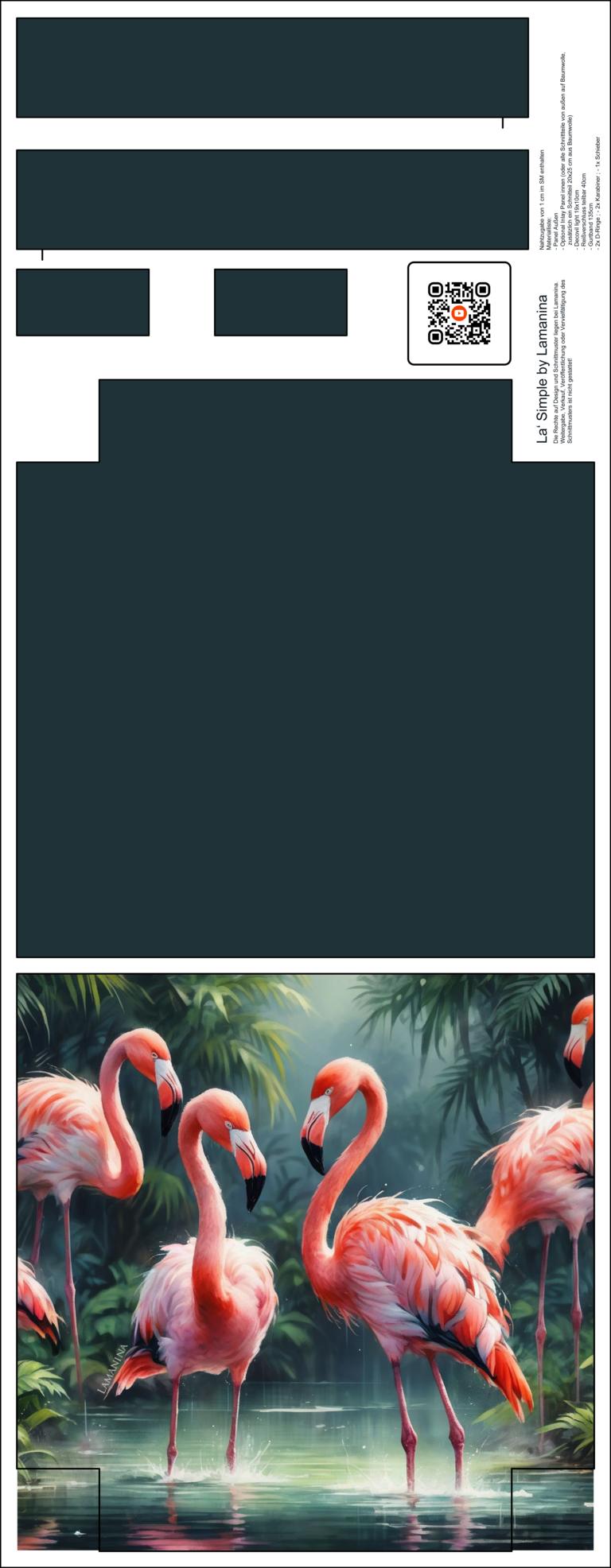 La'Simple Taschenschnittmuste das Flamingo