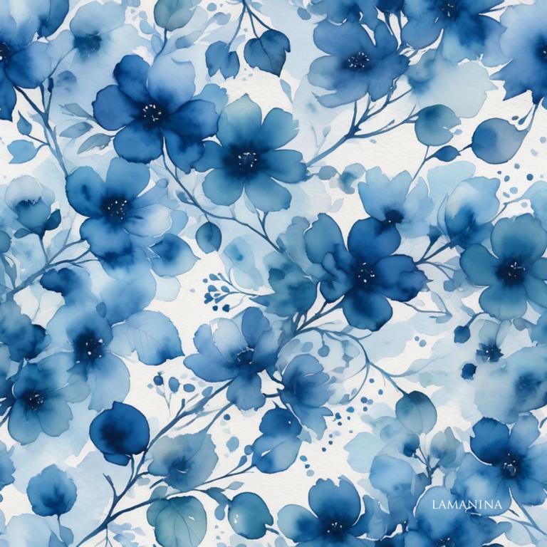 Kunstleder Blumen Denim