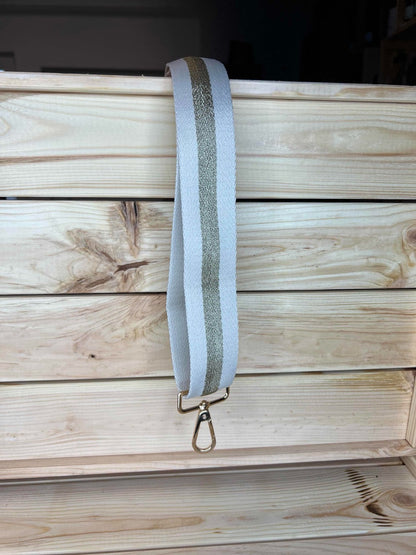 Taschengurt Beige/Gold-Glitzer