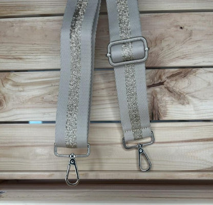 Taschengurt Beige/Gold-Glitzer