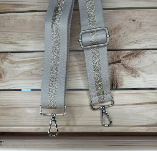 Taschengurt Beige/Gold-Glitzer