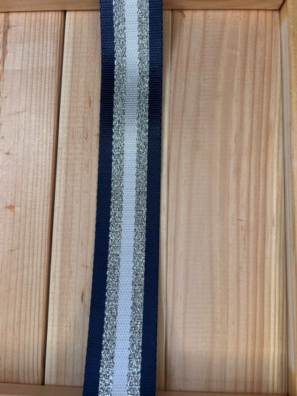 Gurtband Blau/Silber/Weiß 38mm breit