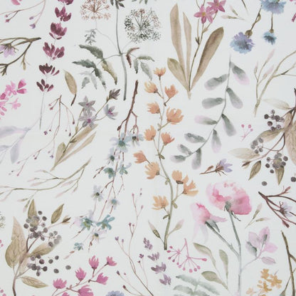 Dekostoff Beschichtet Blumen Hell