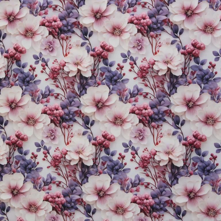 Dekostoff Beschichtet Blumen Rosa