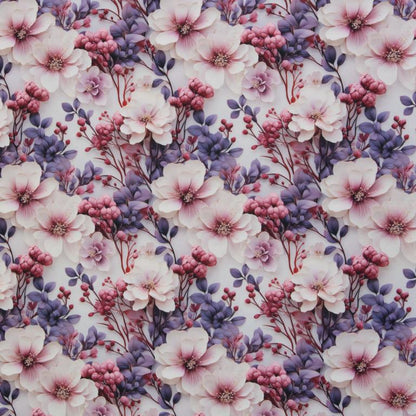 Dekostoff Beschichtet Blumen Rosa