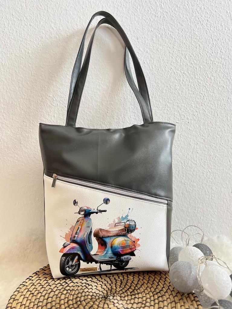 Kunstleder Silber Grau