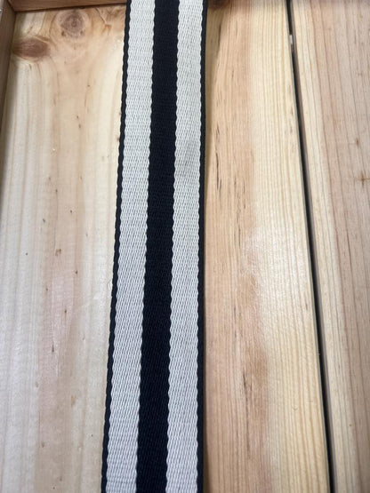 Gurtband Baumwolle Schwarz/Weiß 38mm