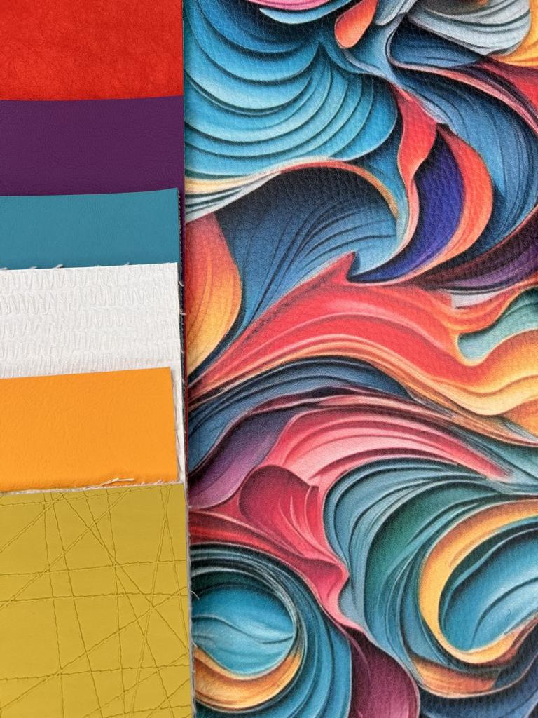 Kunstleder Wellen bunt