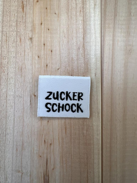 Label Baumwolle Zucker Schock