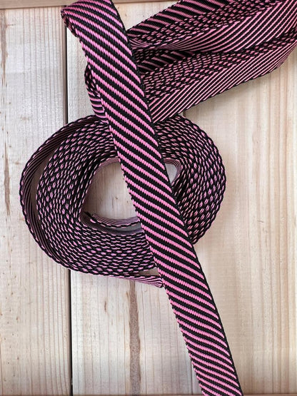 Gurtband Rosa Schwarz 20mm breit
