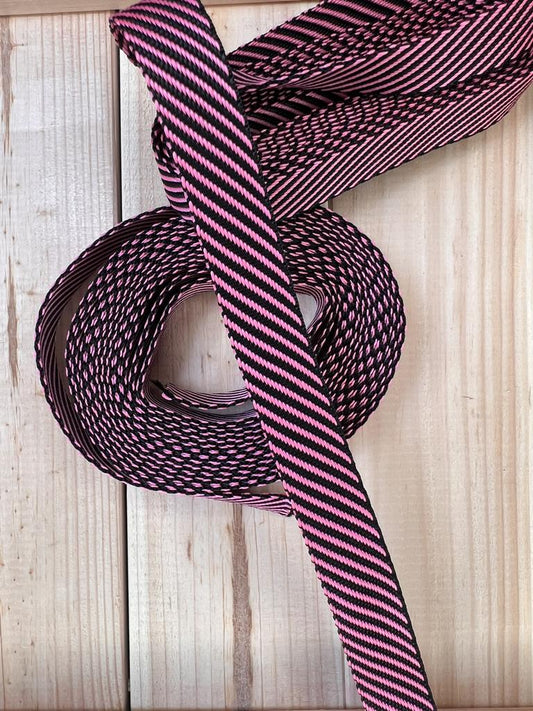 Gurtband Rosa Schwarz 20mm breit
