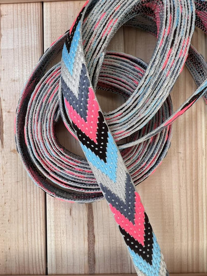 Gurtband Rosa Blau Beige 20mm breit
