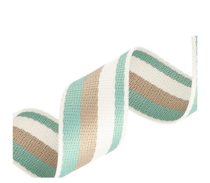 Gurtband Mint Braun Weiß gestreift 38mm breit
