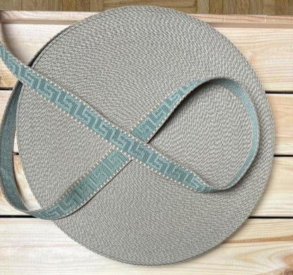 Gurtband Salbeigrün/Beige 25mm breit