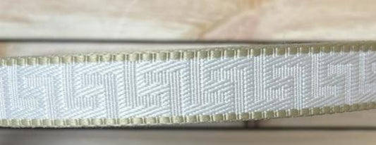 Gurtband Hellbeige/Weiß 25mm breit