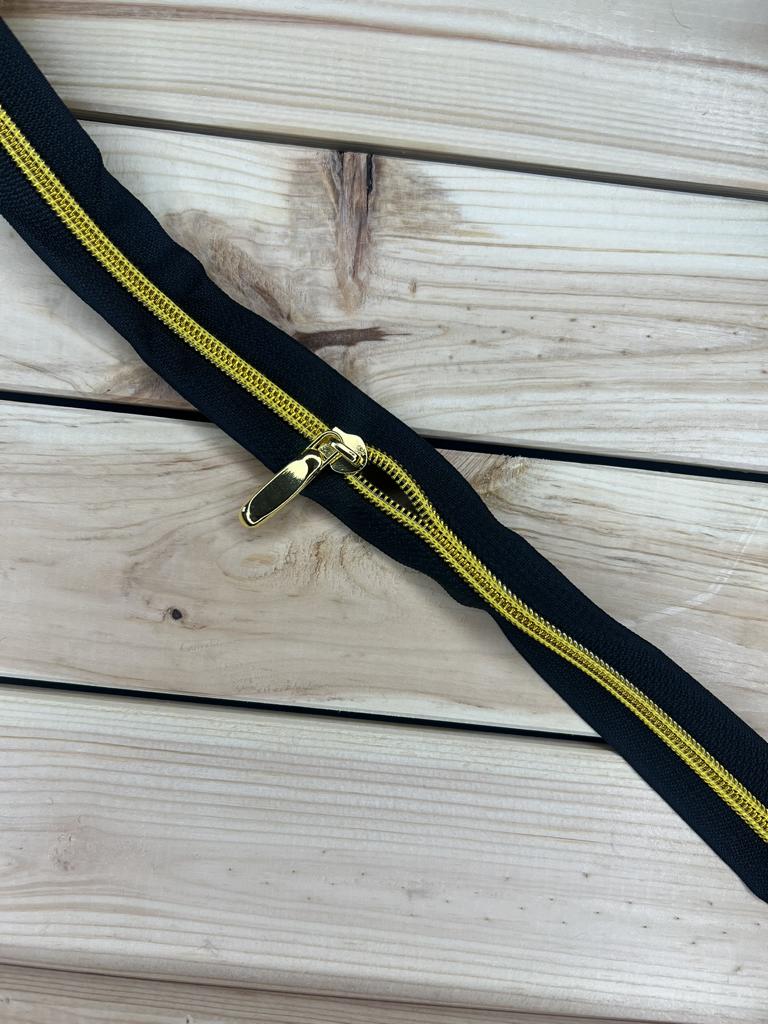 Endlosreißverschluss Set Gold Spiral
