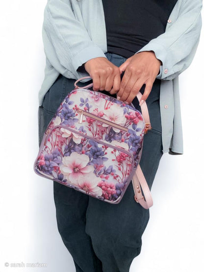 Dekostoff Beschichtet Blumen Rosa
