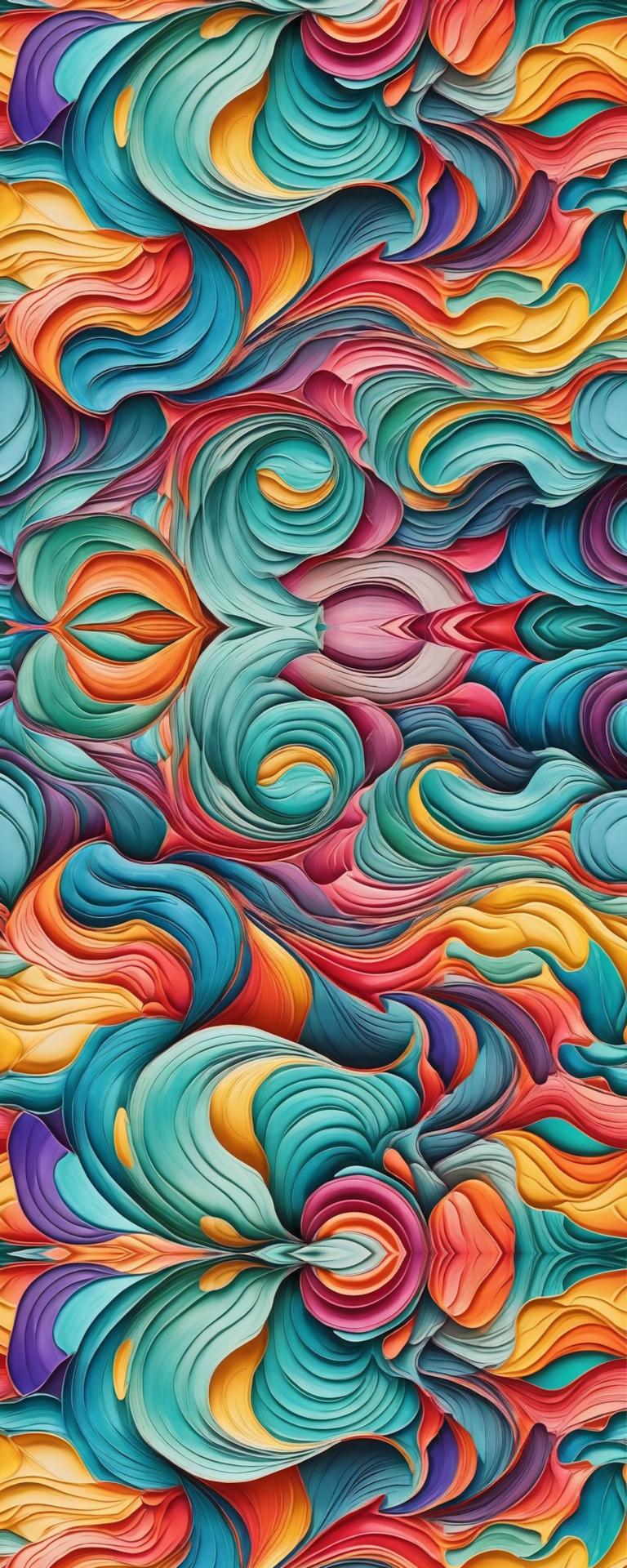 Kunstleder Wellen bunt