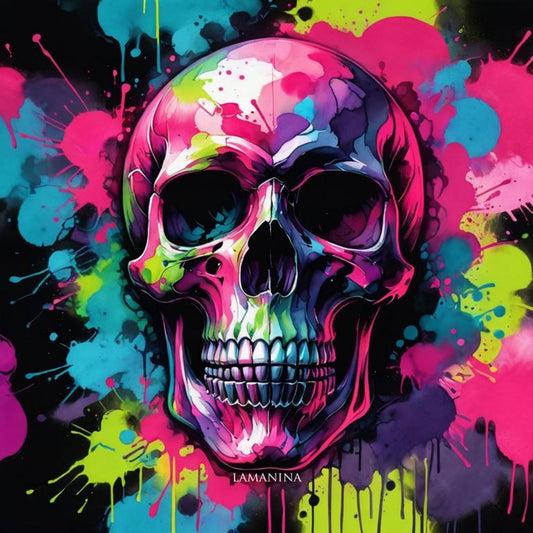 Kunstleder Skull Bunt