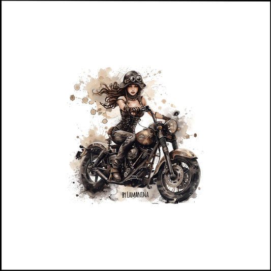 Lady auf Motorrad by Lamanina Kunstleder